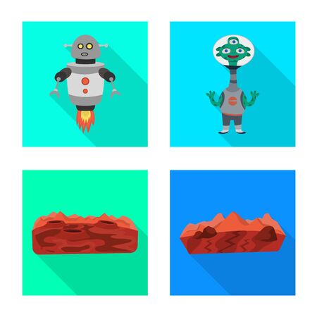 Isolated object of science and cosmic symbol. Set of science and technology vector icon for stock.のイラスト素材