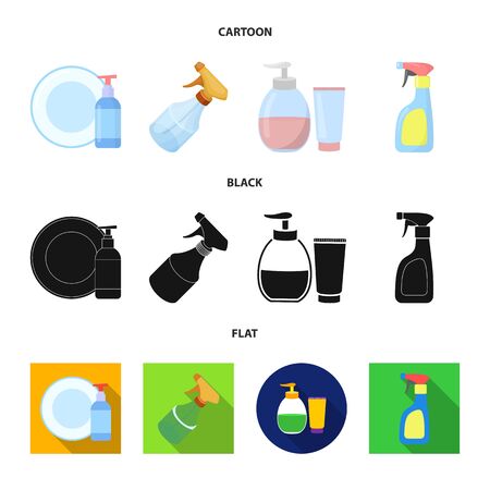 Isolated object of sprayer and liquid sign. Set of sprayer and pesticide vector icon for stock.のイラスト素材