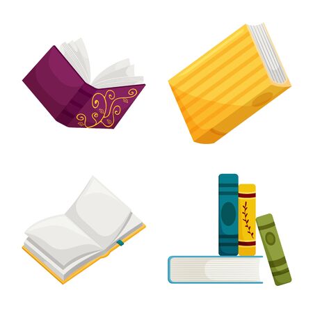 Vector illustration of library and bookstore symbol. Set of library and literature stock symbol for web.のイラスト素材