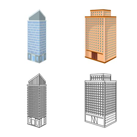 Isolated object of construction and building sign. Collection of construction and estate stock vector illustration.のイラスト素材