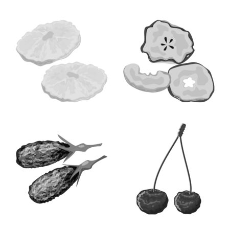 Vector design of vitamin and nature icon. Set of vitamin and dried stock vector illustration.のイラスト素材