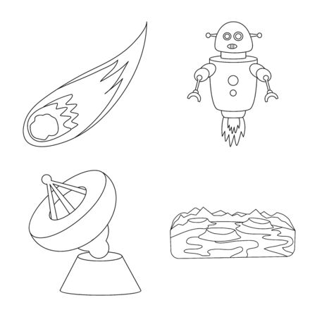 Vector illustration of space and galaxy icon. Set of space and travels stock vector illustration.のイラスト素材