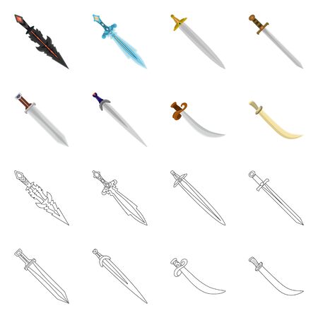 Vector design of game and armor sign. Collection of game and blade stock vector illustration.のイラスト素材
