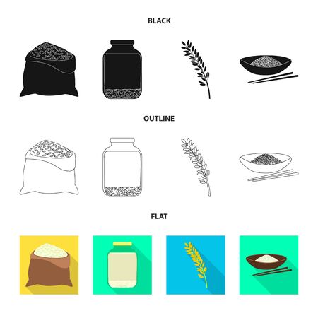 Vector design of crop and ecological icon. Collection of crop and cooking vector icon for stock.のイラスト素材