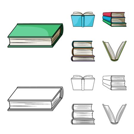 Vector illustration of library and textbook icon. Collection of library and school vector icon for stock.のイラスト素材