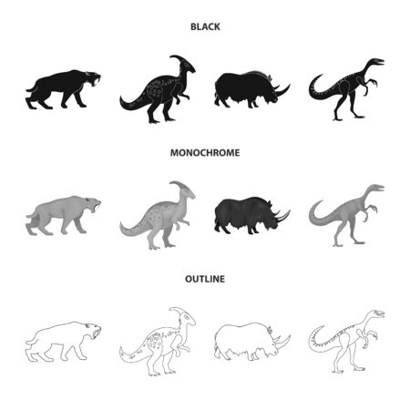 Vector illustration of animal and character icon. Set of animal and ancient stock vector illustration.のイラスト素材