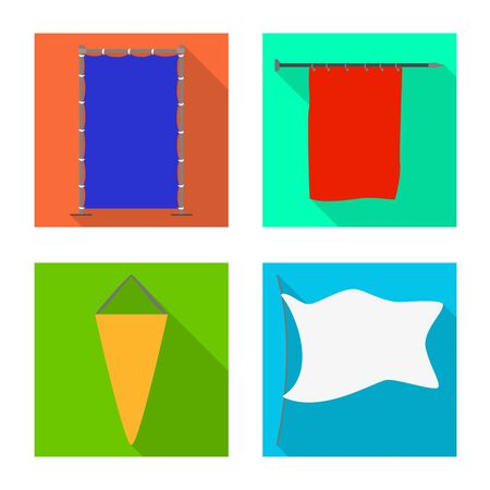 Isolated object of fabric and white symbol. Collection of fabric and presentation stock vector illustration.のイラスト素材