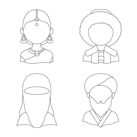 Vector illustration of imitator and resident . Collection of imitator and culture stock symbol for web.のイラスト素材