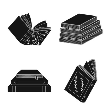Isolated object of illustration and information . Set of illustration and bookstore stock symbol for web.のイラスト素材