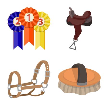 Vector design of horseback and equestrian symbol. Set of horseback and horse vector icon for stock.のイラスト素材