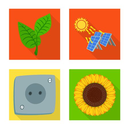 Vector illustration of Solar and panel symbol. Collection of Solar and green stock vector illustration.のイラスト素材