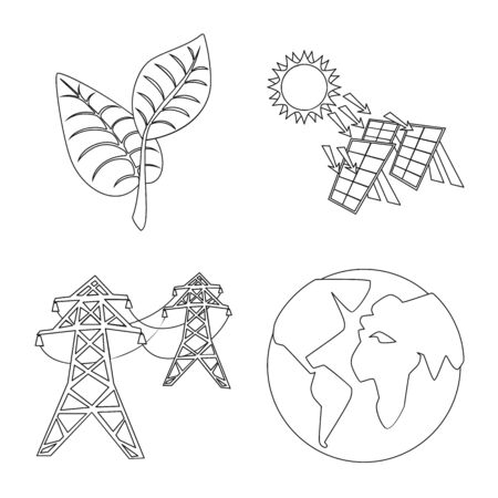 Vector design of innovation and technology sign. Set of innovation and nature stock symbol for web.のイラスト素材