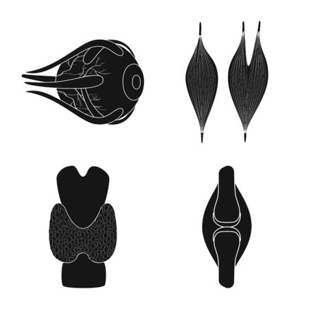 Isolated object of research and laboratory icon. Set of research and organ vector icon for stock.のイラスト素材