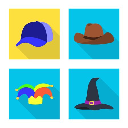 Vector design of fashion and profession. Collection of fashion and cap stock symbol for web.のイラスト素材