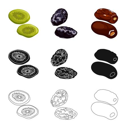 Vector illustration of food and raw symbol. Set of food and nature stock symbol for web.のイラスト素材