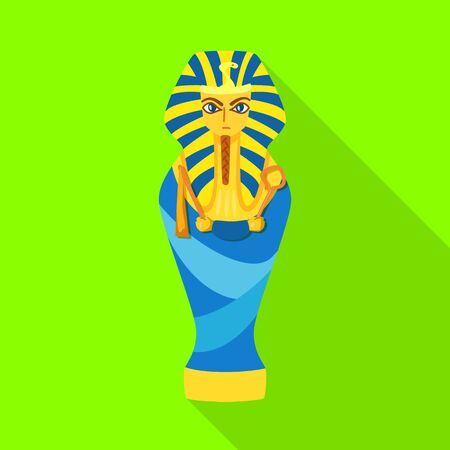 Isolated object of sarcophagus and pharaoh icon. Set of sarcophagus and tomb vector icon for stock.のイラスト素材