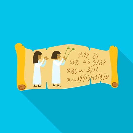 Vector illustration of scroll and papyrus sign. Set of scroll and roll stock vector illustration.のイラスト素材