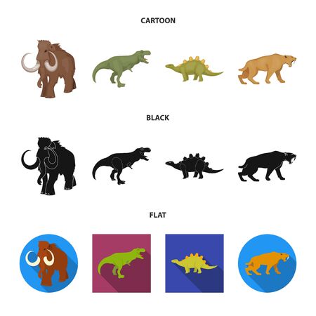 Isolated object of animal and character logo. Set of animal and ancient vector icon for stock.のイラスト素材