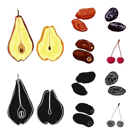 Vector design of food and raw sign. Set of food and nature vector icon for stock.のイラスト素材