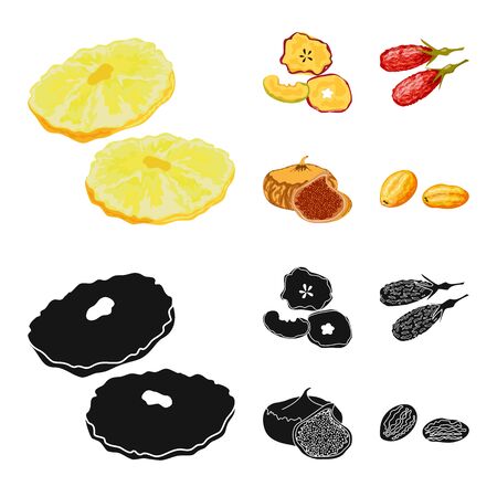 Vector illustration of food and raw symbol. Set of food and nature stock symbol for web.のイラスト素材