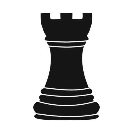 Vector design of rook and black sign. Set of rook and tower vector icon for stock.のイラスト素材