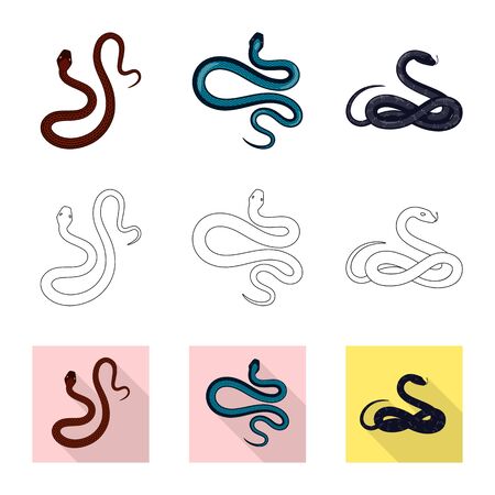 Vector design of mammal and danger symbol. Collection of mammal and medicine stock symbol for web.のイラスト素材