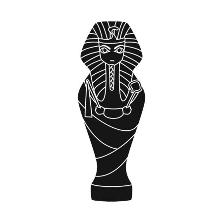 Vector design of sarcophagus and pharaoh logo. Set of sarcophagus and tomb vector icon for stock.のイラスト素材