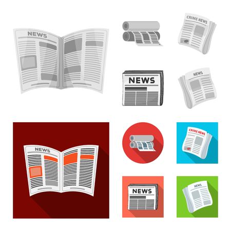 Isolated object of daily and folded symbol. Set of daily and paper stock vector illustration.のイラスト素材