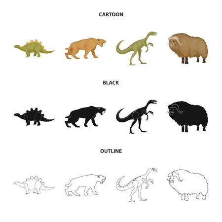 Vector illustration of animal and character symbol. Collection of animal and ancient vector icon for stock.のイラスト素材