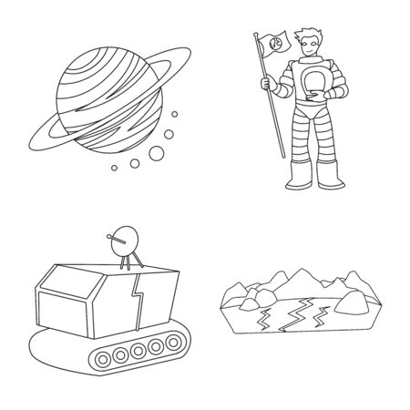 Vector illustration of space and galaxy symbol. Set of space and travels stock symbol for web.のイラスト素材