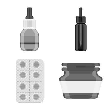 Vector illustration of medicine and health sign. Collection of medicine and help stock symbol for web.のイラスト素材
