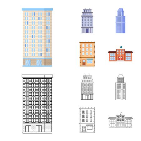 Isolated object of municipal and center logo. Collection of municipal and estate vector icon for stock.のイラスト素材