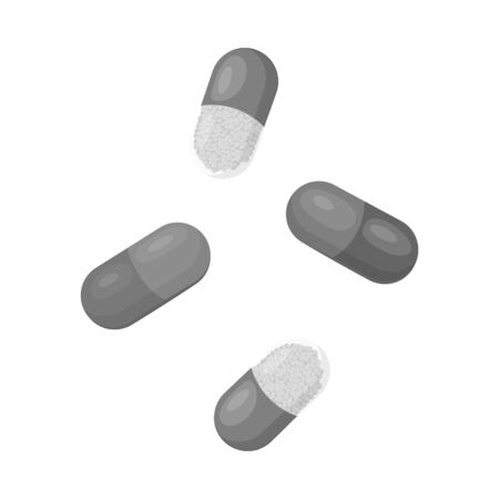 Vector design of capsule and vitamin icon. Collection of capsule and medical stock vector illustration.のイラスト素材