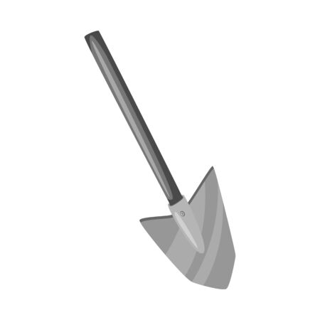 Vector illustration of shovel and tool sign. Set of shovel and construction stock symbol for web.のイラスト素材