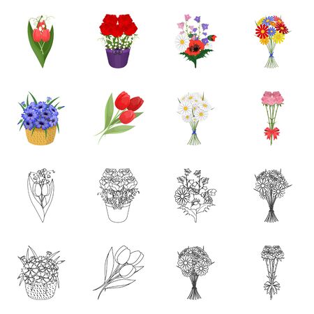 Vector design of spring and wreath icon. Collection of spring and blossom vector icon for stock.のイラスト素材