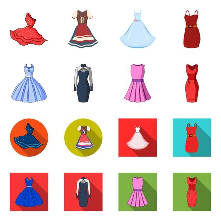 Vector design of dress and clothes icon. Set of dress and evening stock symbol for web.のイラスト素材