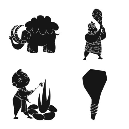Vector illustration of sapiens and development logo. Collection of sapiens and age stock vector illustration.のイラスト素材
