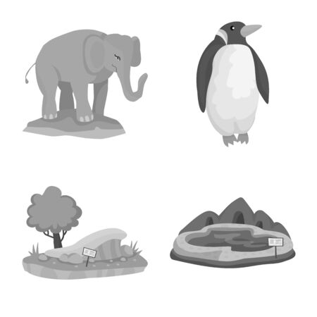 Vector design of zoo and park icon. Set of zoo and animal stock symbol for web.のイラスト素材