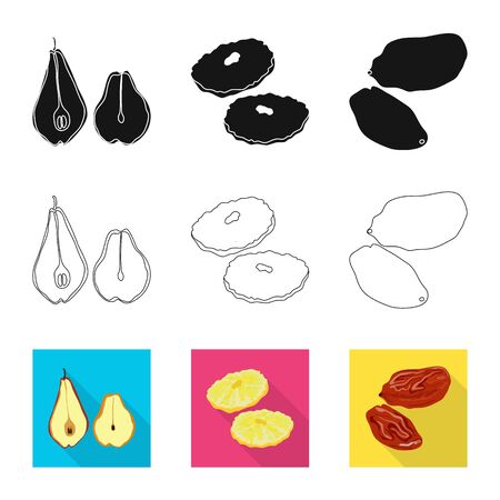 Isolated object of food and raw icon. Collection of food and nature stock vector illustration.のイラスト素材