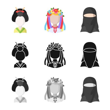 Vector design of imitator and resident symbol. Set of imitator and culture vector icon for stock.のイラスト素材