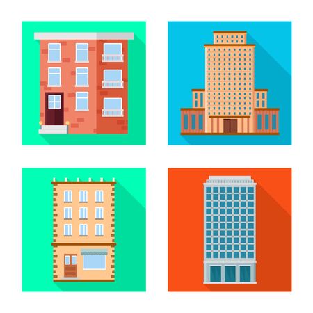 Vector design of municipal and center sign. Set of municipal and estate stock vector illustration.のイラスト素材