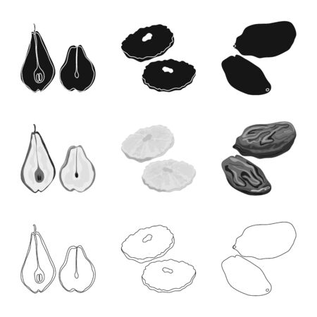 Vector design of food and raw sign. Collection of food and nature vector icon for stock.のイラスト素材