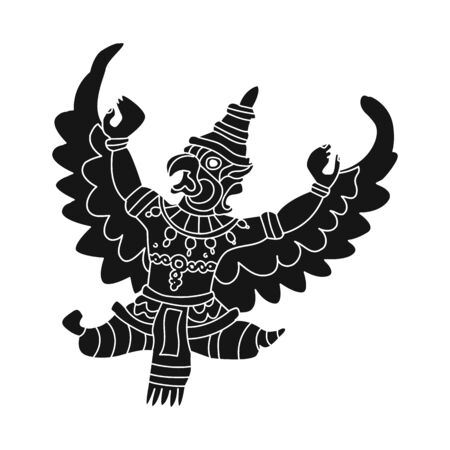 Vector design of garuda and bird sign. Collection of garuda and jatayu vector icon for stock.のイラスト素材