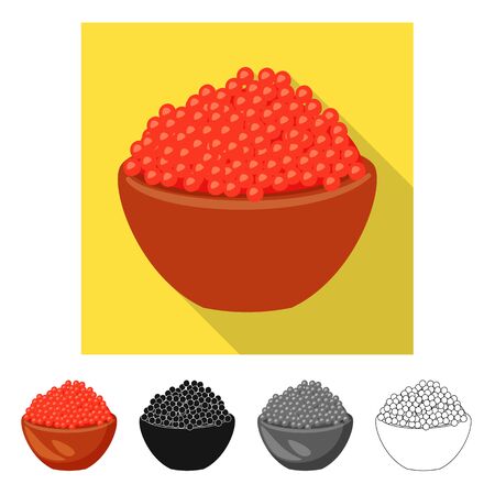 Isolated object of caviar and red symbol. Collection of caviar and fish stock symbol for web.のイラスト素材