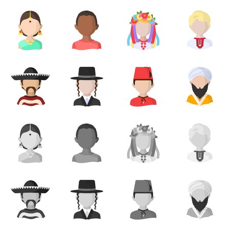 Isolated object of imitator and resident. Set of imitator and culture stock vector illustration.のイラスト素材