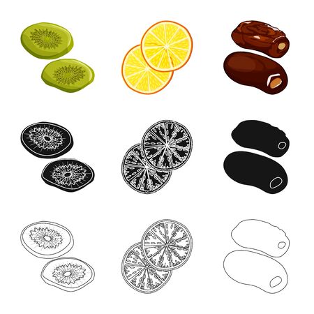 Vector illustration of food and raw symbol. Set of food and nature vector icon for stock.のイラスト素材