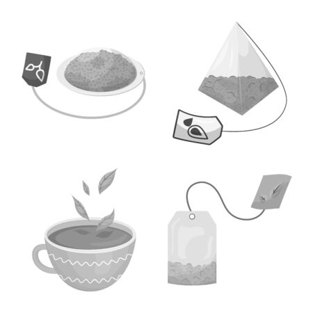 Vector design of green and black symbol. Collection of green and organic vector icon for stock.のイラスト素材
