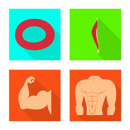 Vector illustration of muscle and cells logo. Set of muscle and anatomy stock vector illustration.のイラスト素材