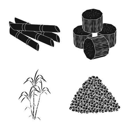 Vector design of sucrose and technology icon. Collection of sucrose and cane stock vector illustration.のイラスト素材
