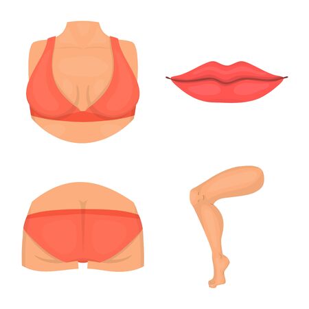 Vector design of body and part sign. Collection of body and anatomy vector icon for stock.のイラスト素材